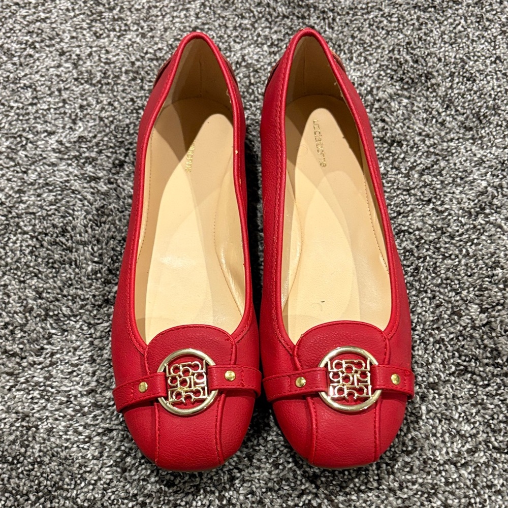 Liz Claiborne Red Leather Loafers